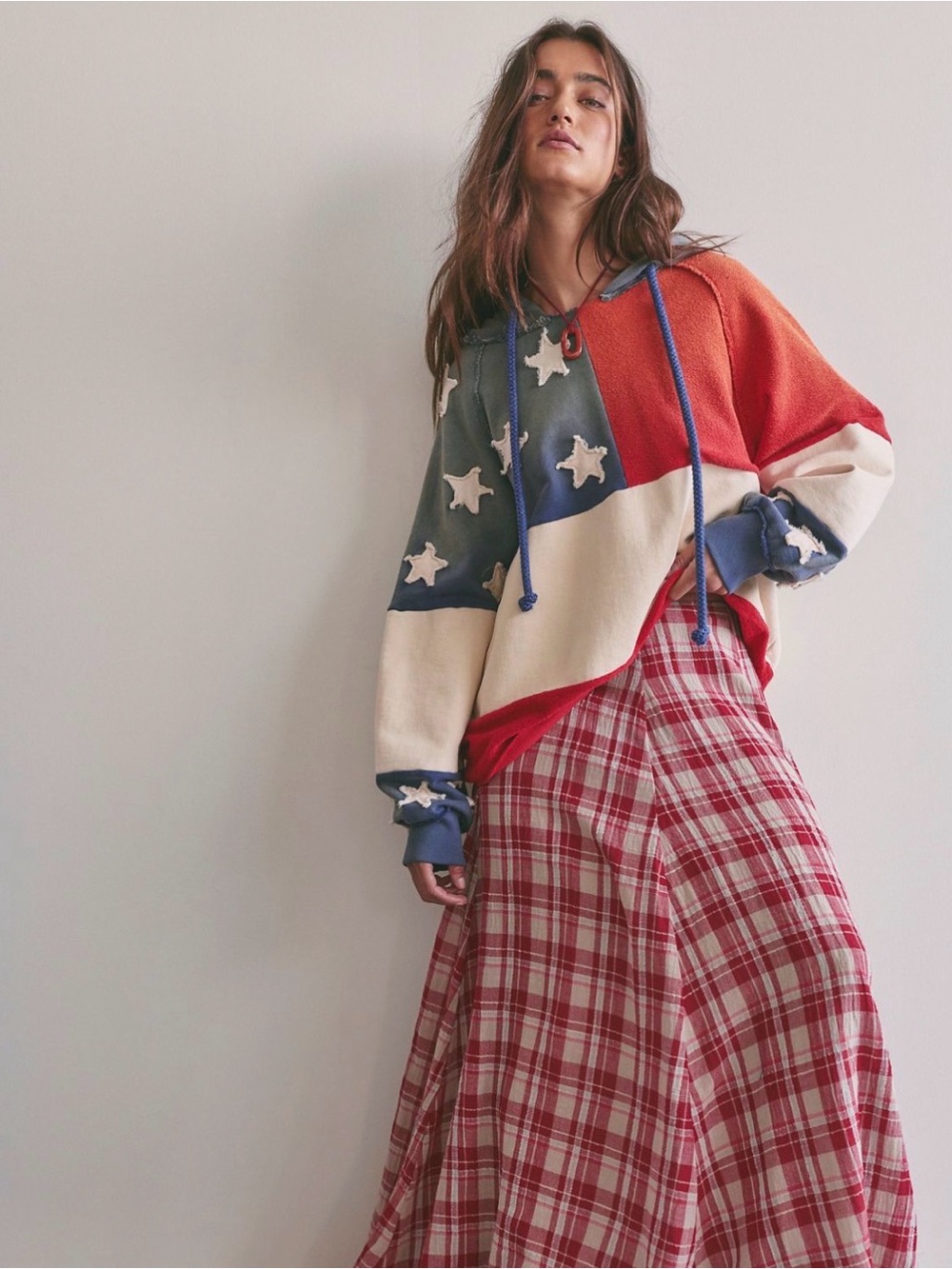 Free people Tricia fix Stars and Stripes hoodie